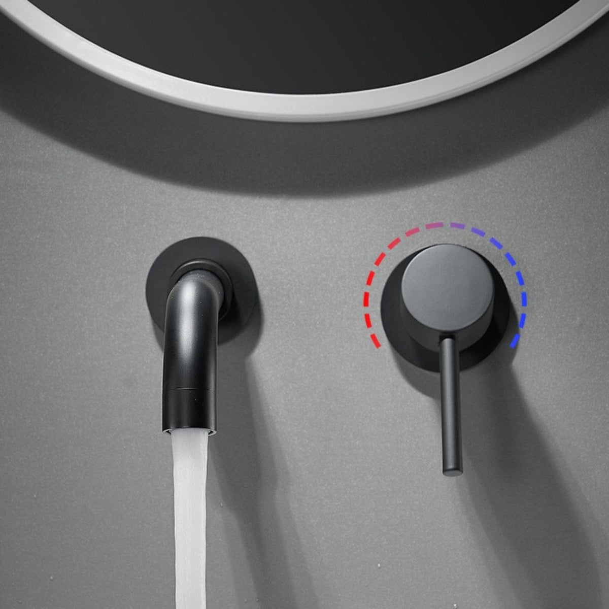 Mitigeur encastrable de lavabo noir mat