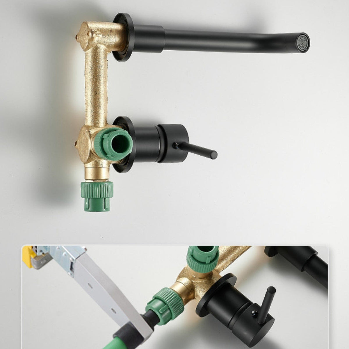 Mitigeur encastrable de lavabo noir mat