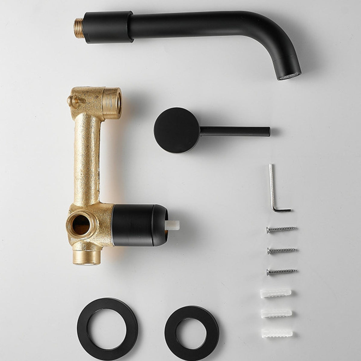 Mitigeur encastrable de lavabo noir mat