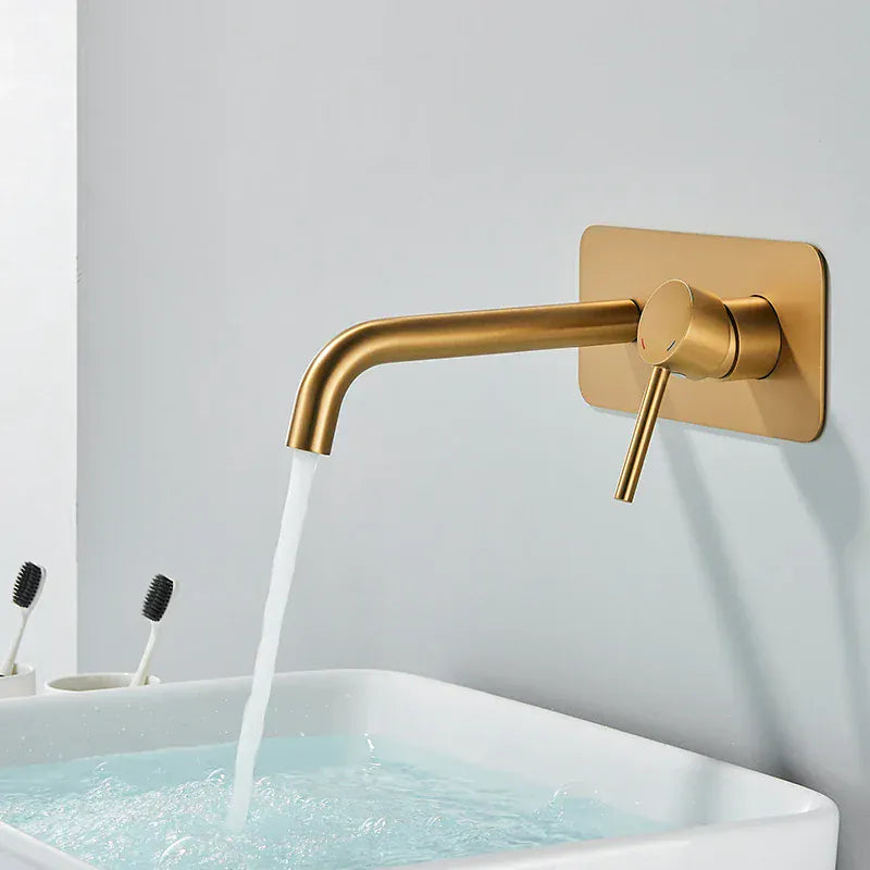 Mitigeur encastré or brossé