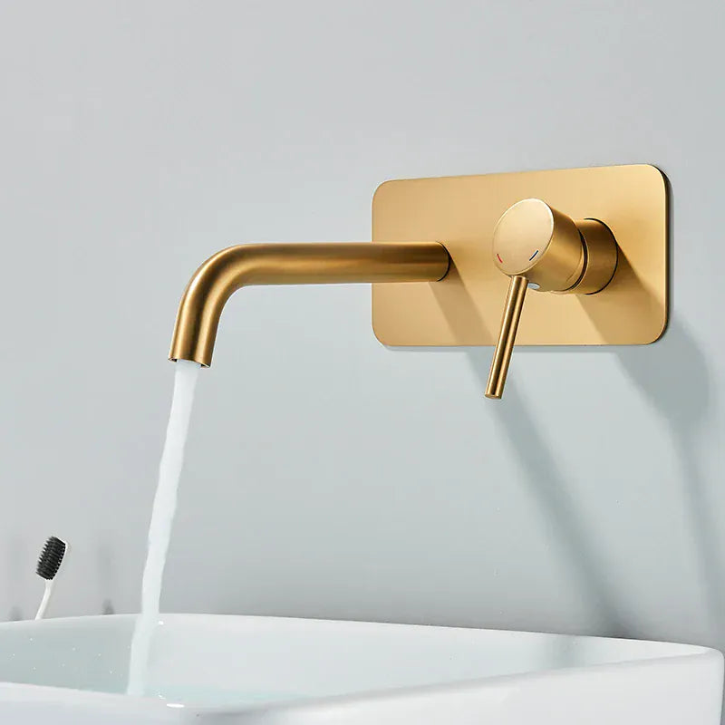 Mitigeur encastré or brossé