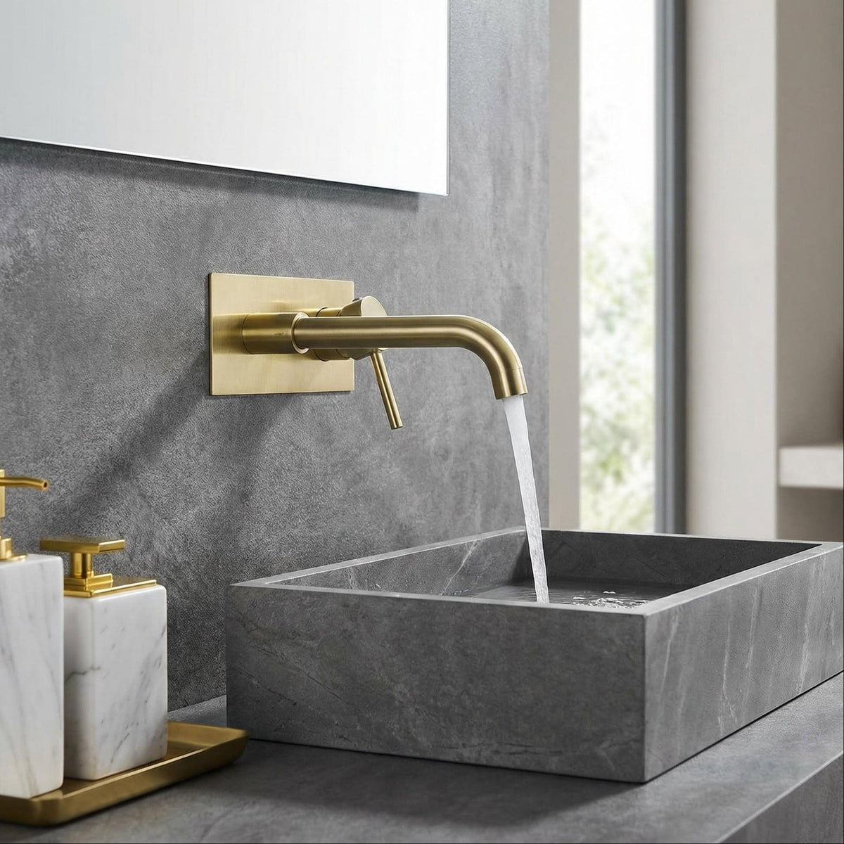 Mitigeur encastré or brossé