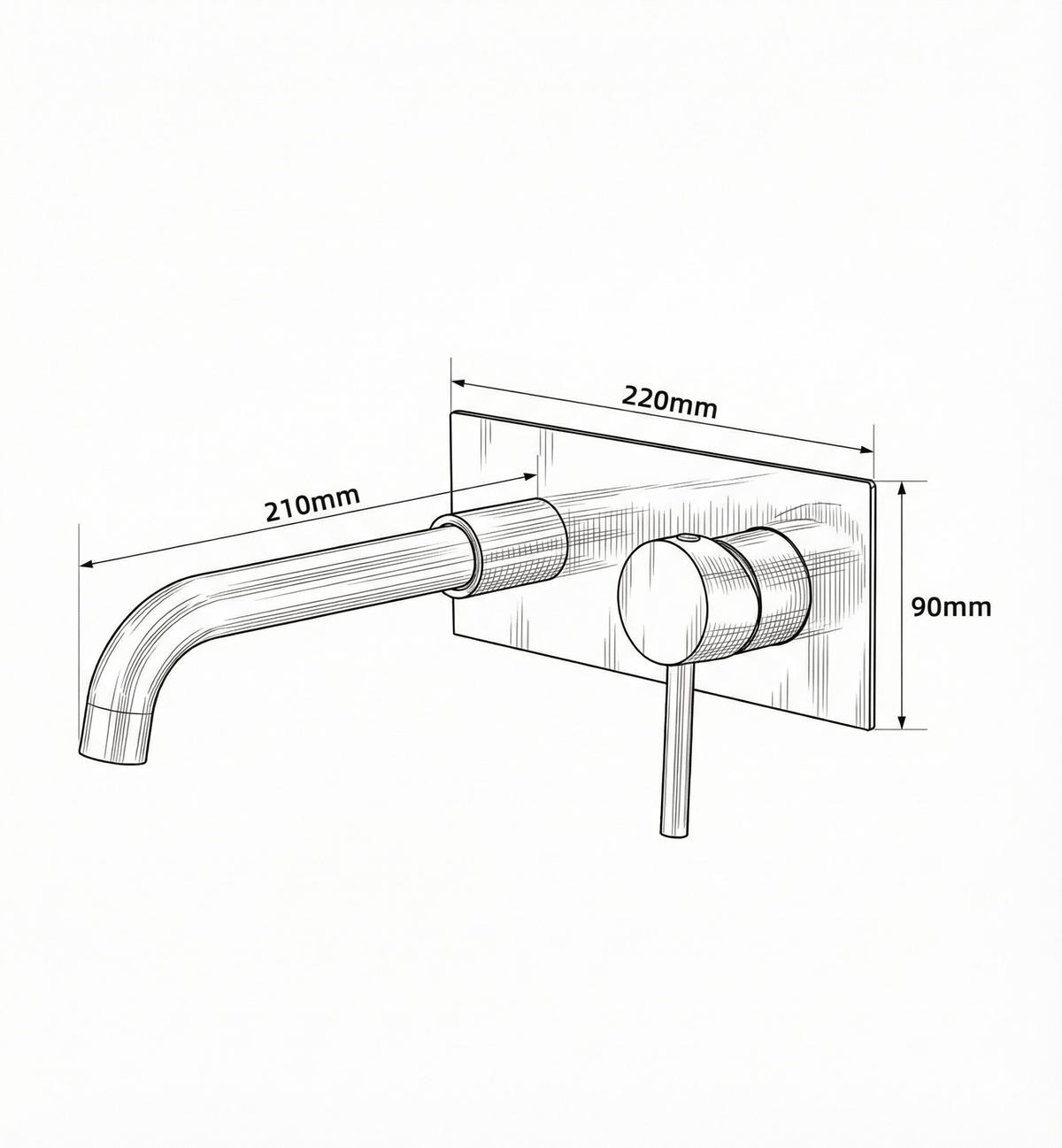 Mitigeur encastré or brossé