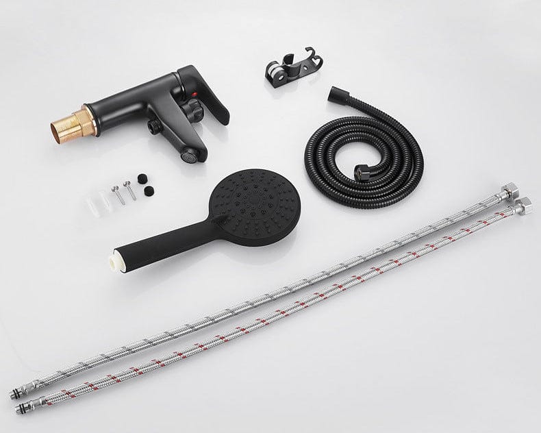 Mitigeur et pommeau de douche noir