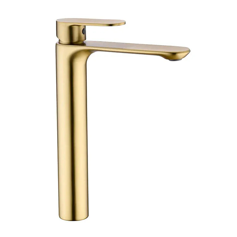 Mitigeur haut de salle de bain en or brossé