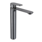 Mitigeur haut de salle de bain gris brossé