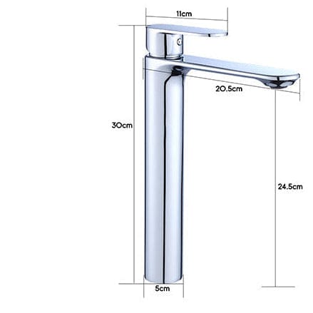 Mitigeur haut de salle de bain gris brossé