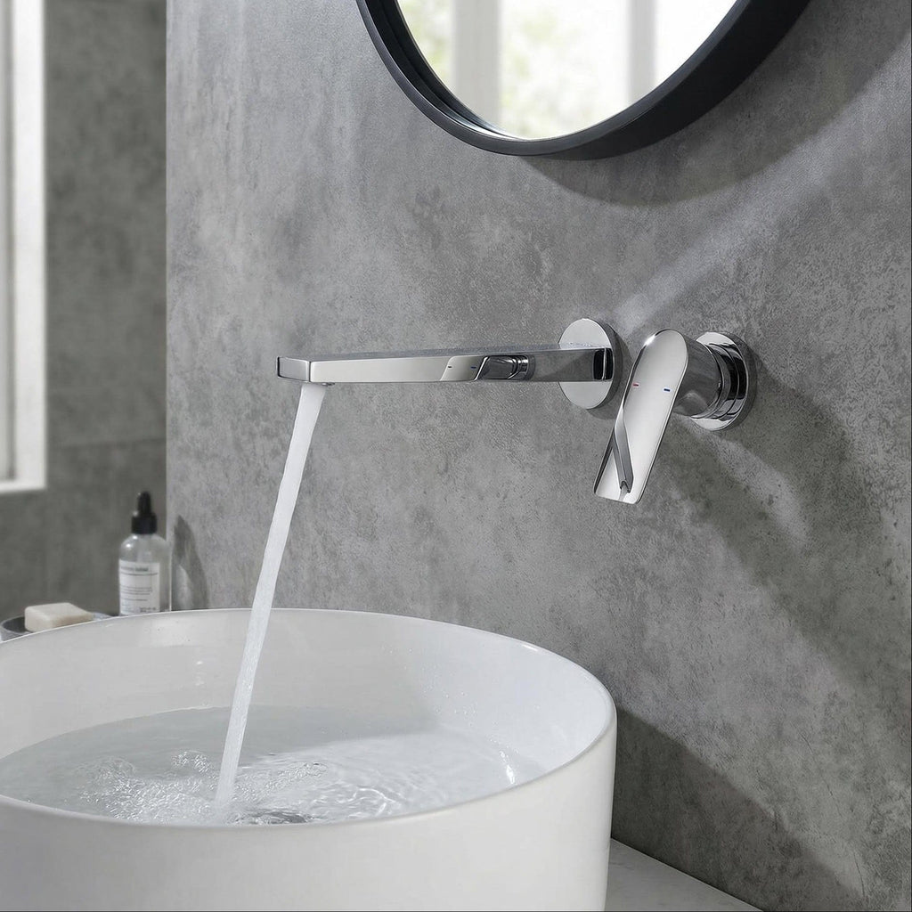 Mitigeur mural de salle de bain chromé