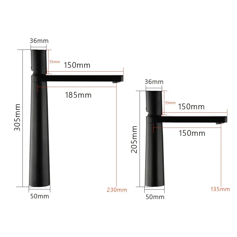 Mitigeur pour vasque noir mat