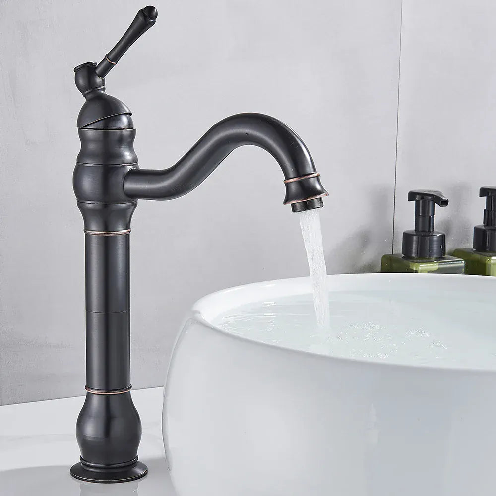 Mitigeur rétro de salle de bain noir mat