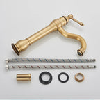 Mitigeur rétro de salle de bain or brossé