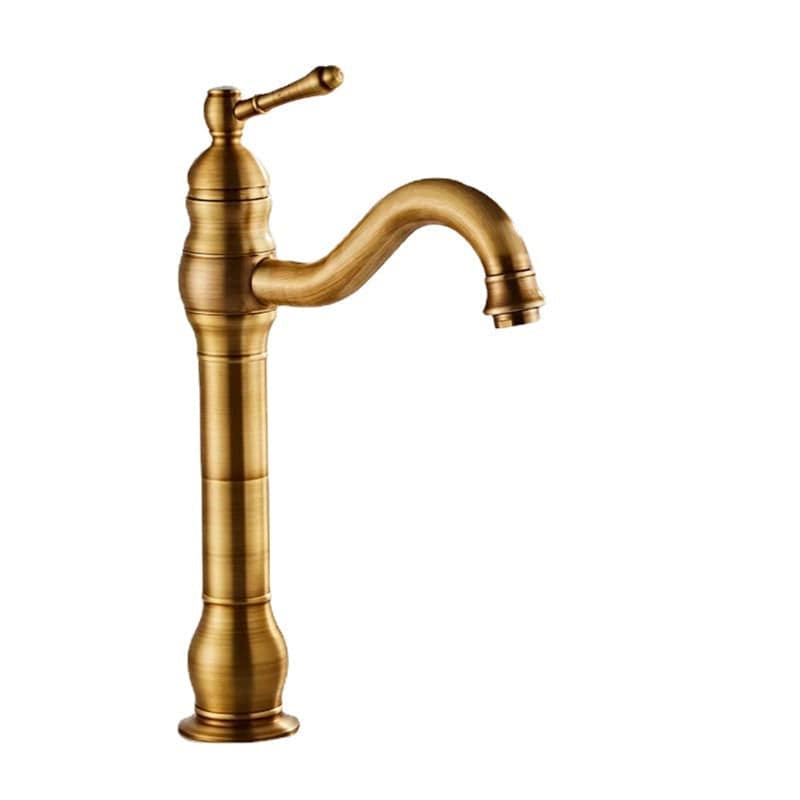 Mitigeur rétro de salle de bain or brossé