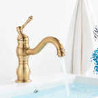 Mitigeur rétro de salle de bain or brossé