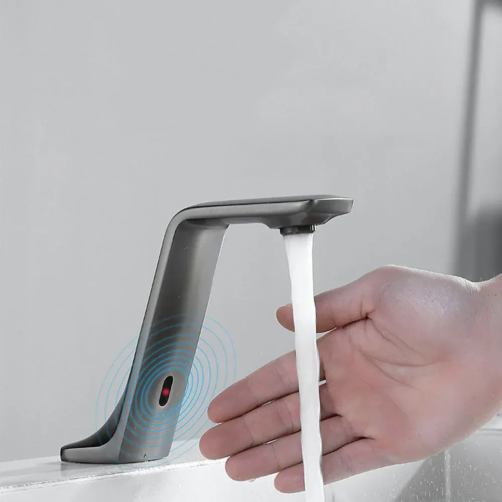 Mitigeur sans contact gris brossé