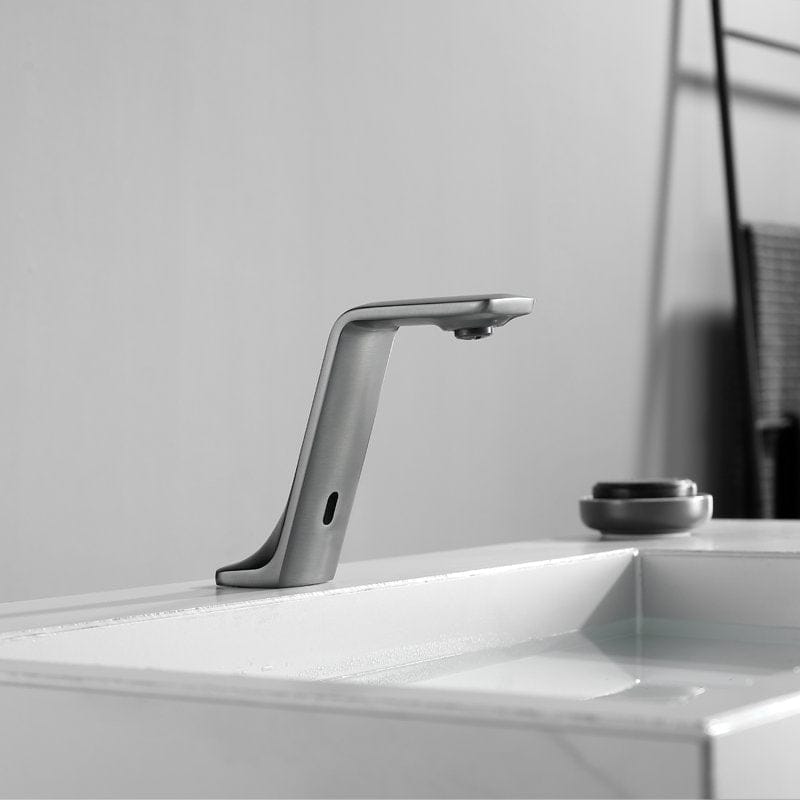 Mitigeur sans contact gris brossé