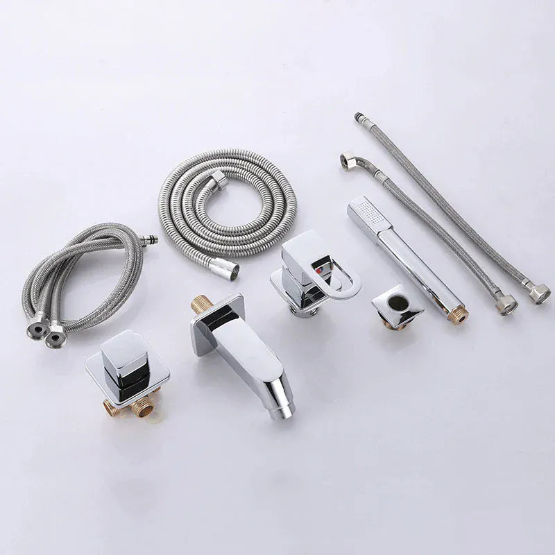 Robinet de baignoire avec douchette chromé