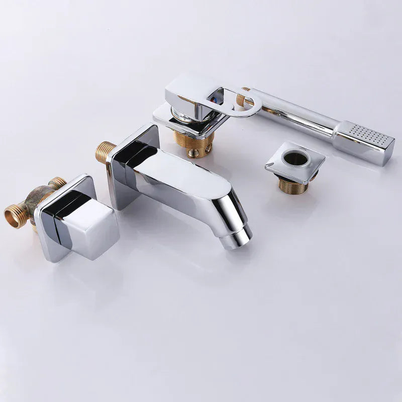 Robinet de baignoire avec douchette chromé