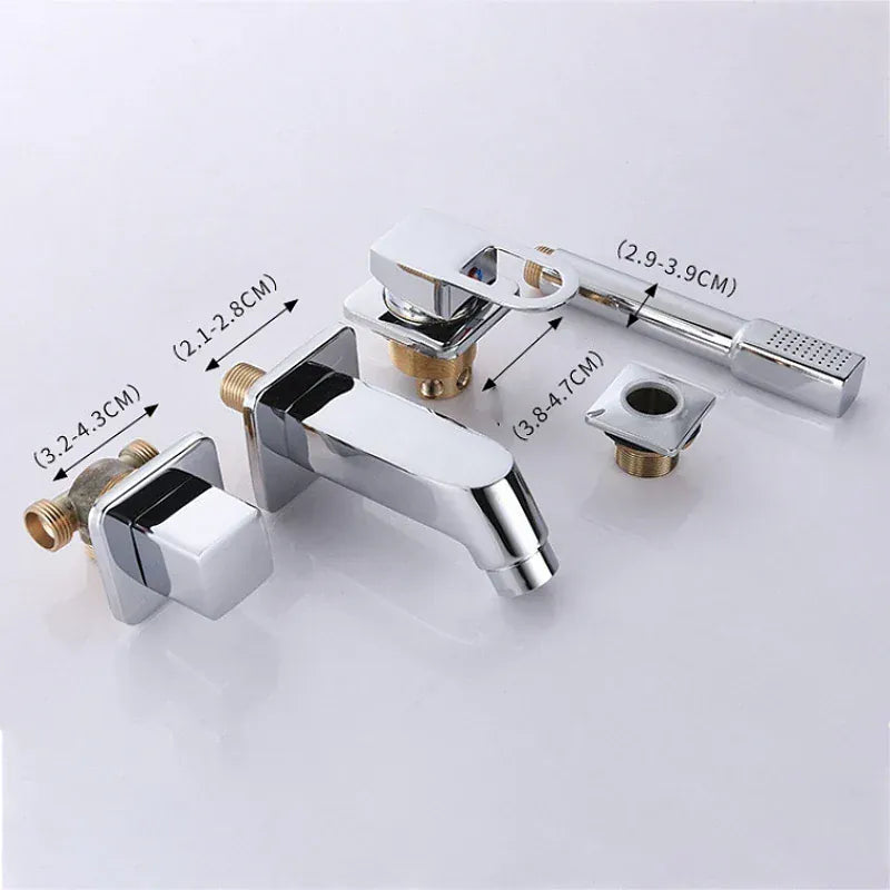 Robinet de baignoire avec douchette chromé