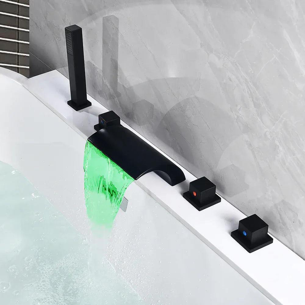 Robinet de baignoire de salle de bain noir mat