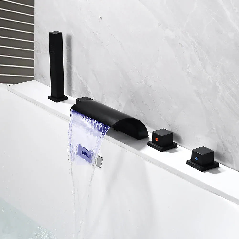 Robinet de baignoire de salle de bain noir mat