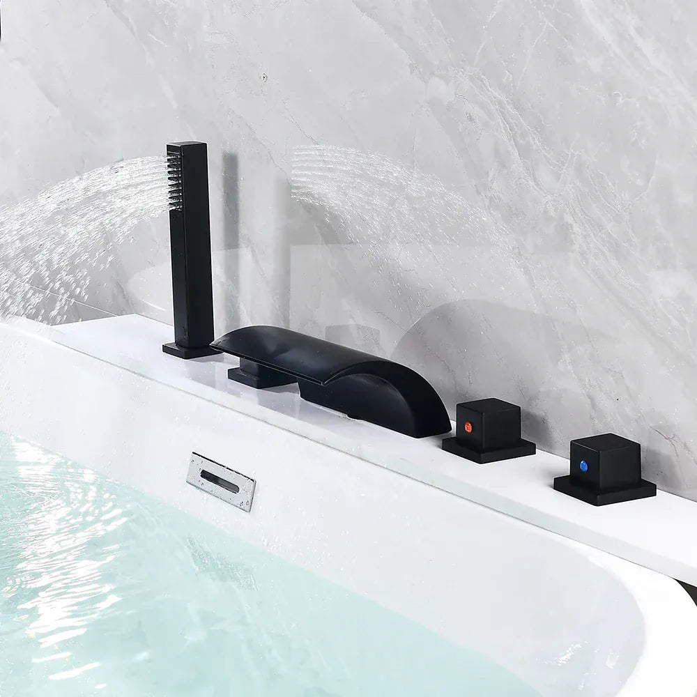 Robinet de baignoire de salle de bain noir mat