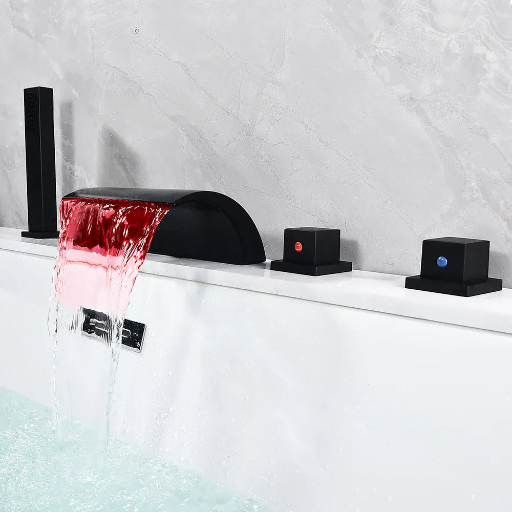Robinet de baignoire de salle de bain noir mat
