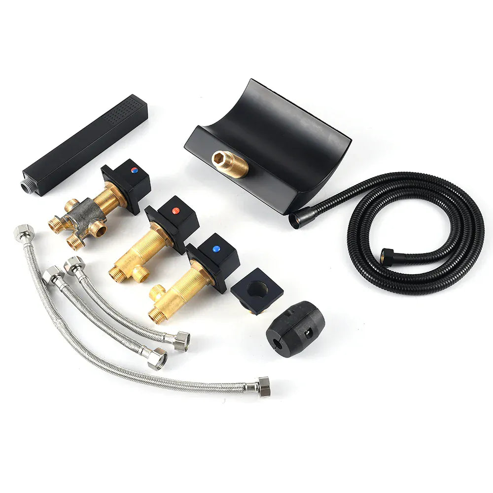 Robinet de baignoire de salle de bain noir mat