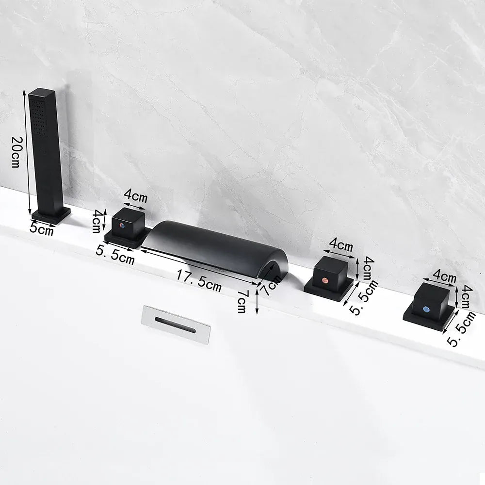 Robinet de baignoire de salle de bain noir mat