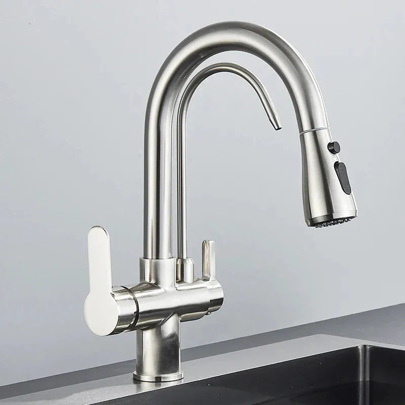 Robinet de cuisine avec douchette chromé