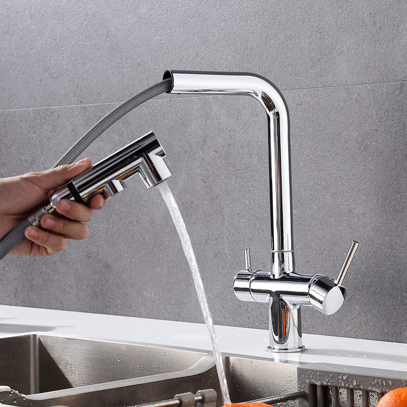 Robinet de cuisine avec douchette extractible chromé