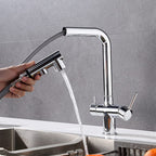 Robinet de cuisine avec douchette extractible chromé