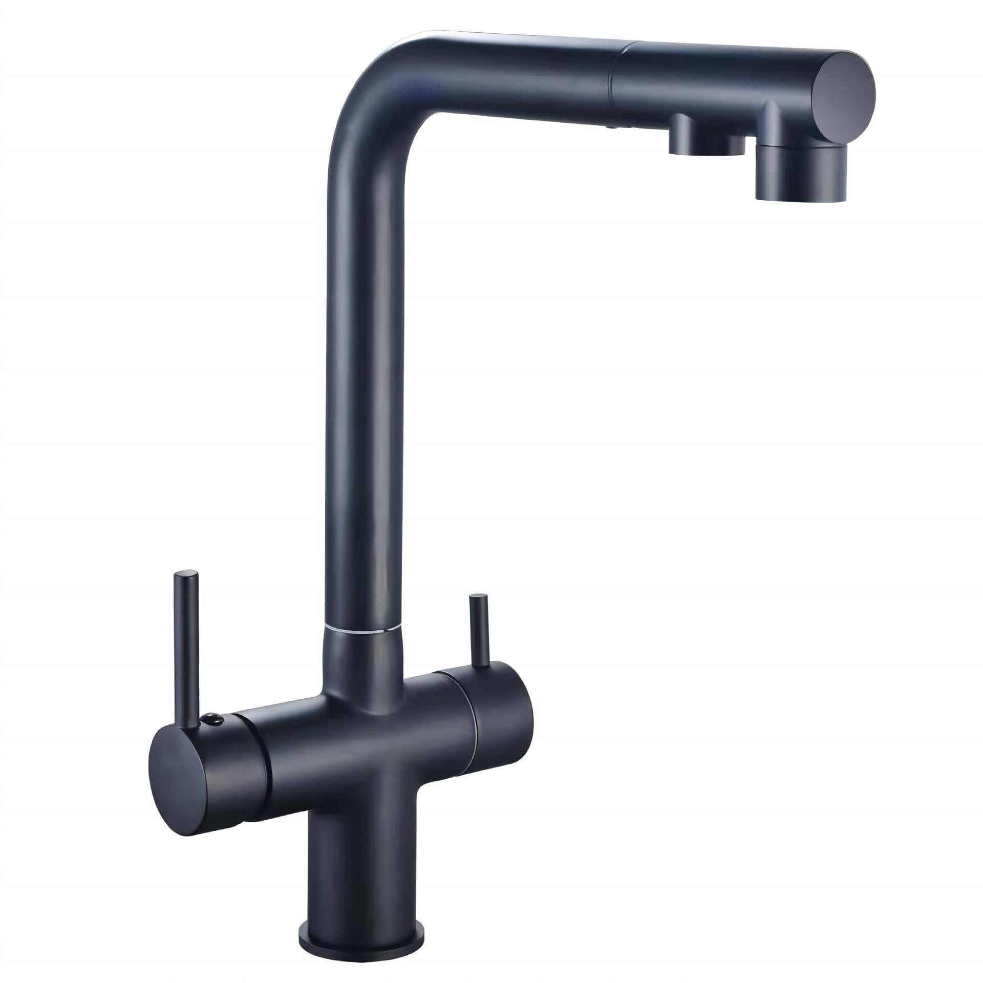 Robinet de cuisine avec douchette extractible noir mat