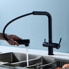 Robinet de cuisine avec douchette extractible noir mat