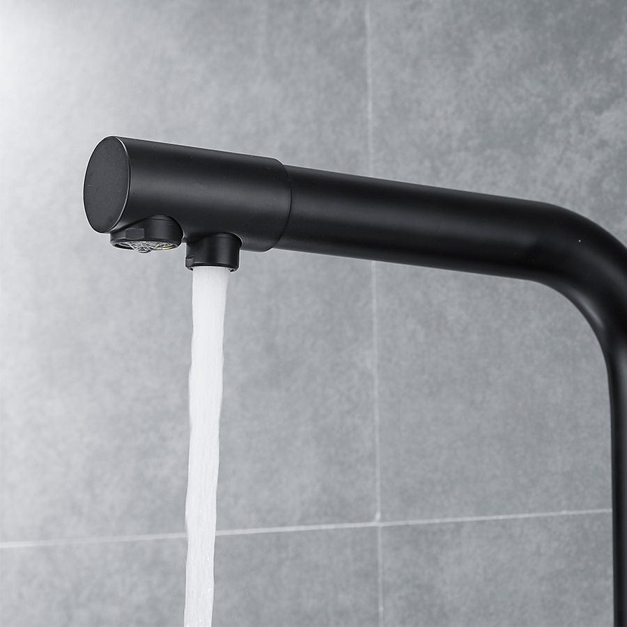 Robinet de cuisine avec douchette extractible noir mat