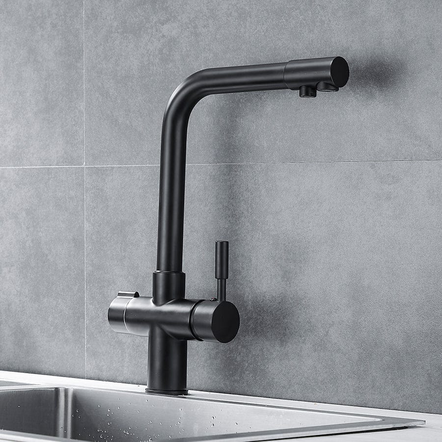 Robinet de cuisine avec douchette extractible noir mat