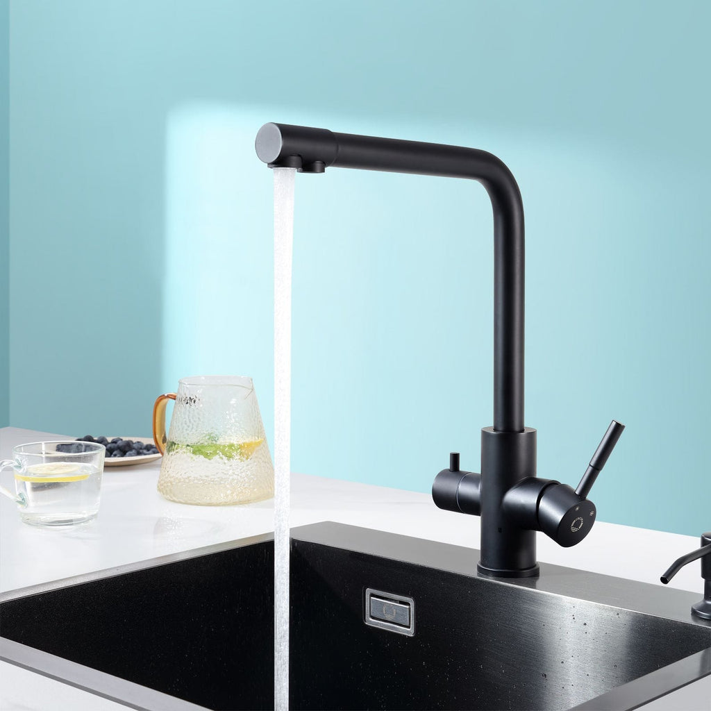 Robinet de cuisine avec douchette extractible noir mat