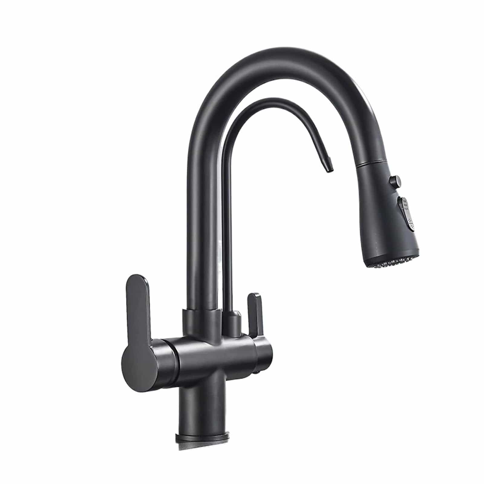 Robinet de cuisine avec douchette noir mat