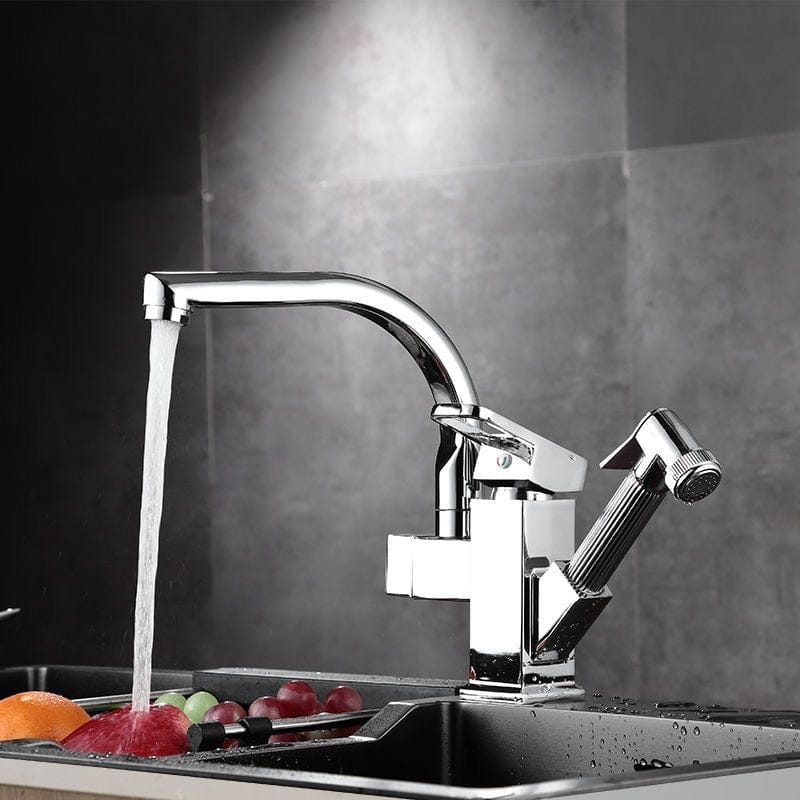 Robinet de cuisine mitigeur avec douchette chromé