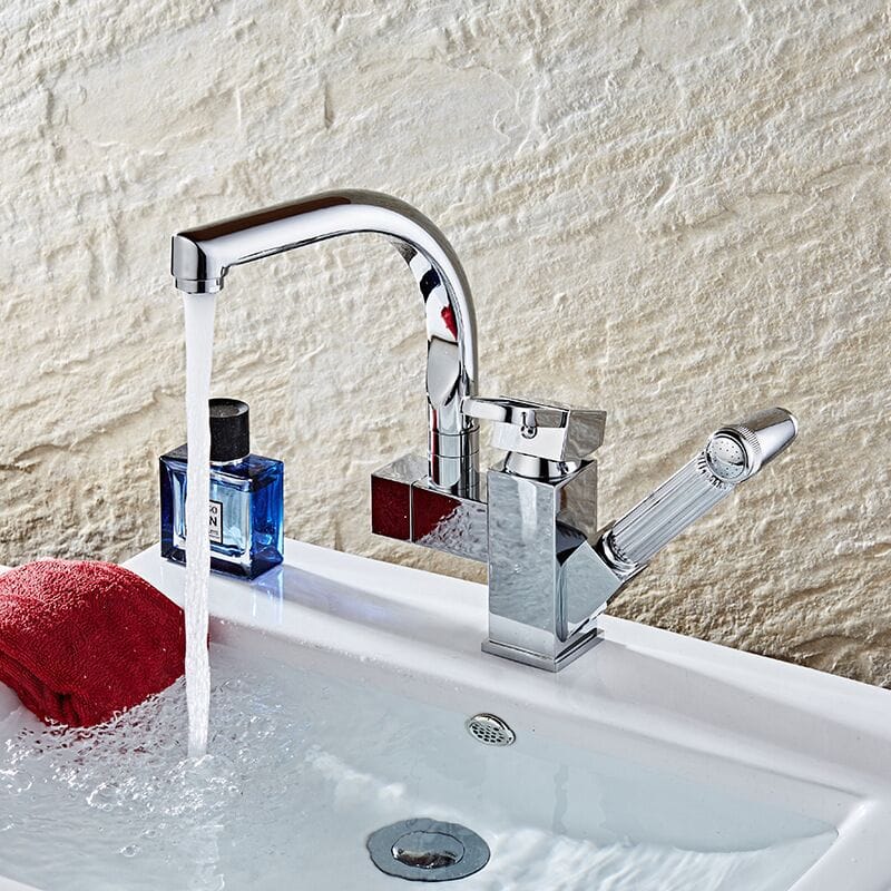 Robinet de cuisine mitigeur avec douchette chromé