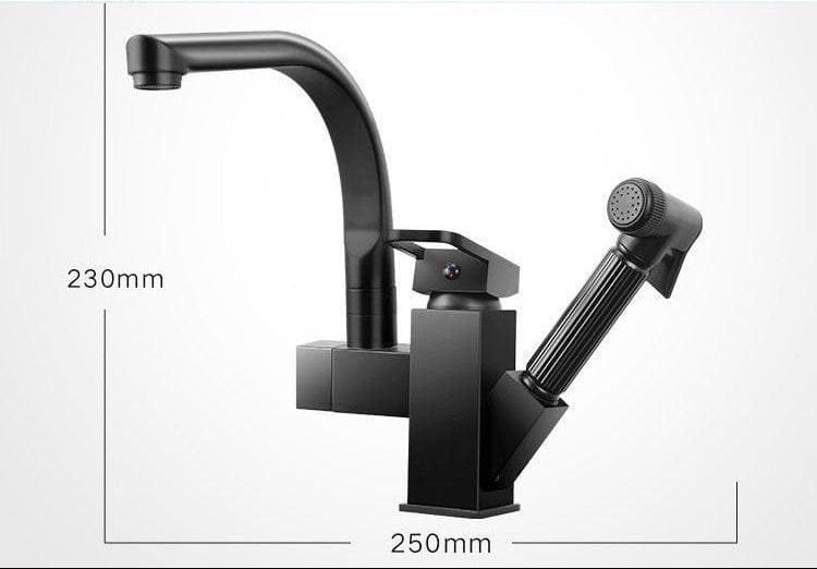 Robinet de cuisine mitigeur avec douchette noir mat