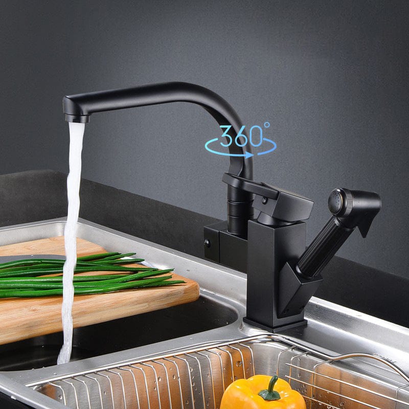Robinet de cuisine mitigeur avec douchette noir mat