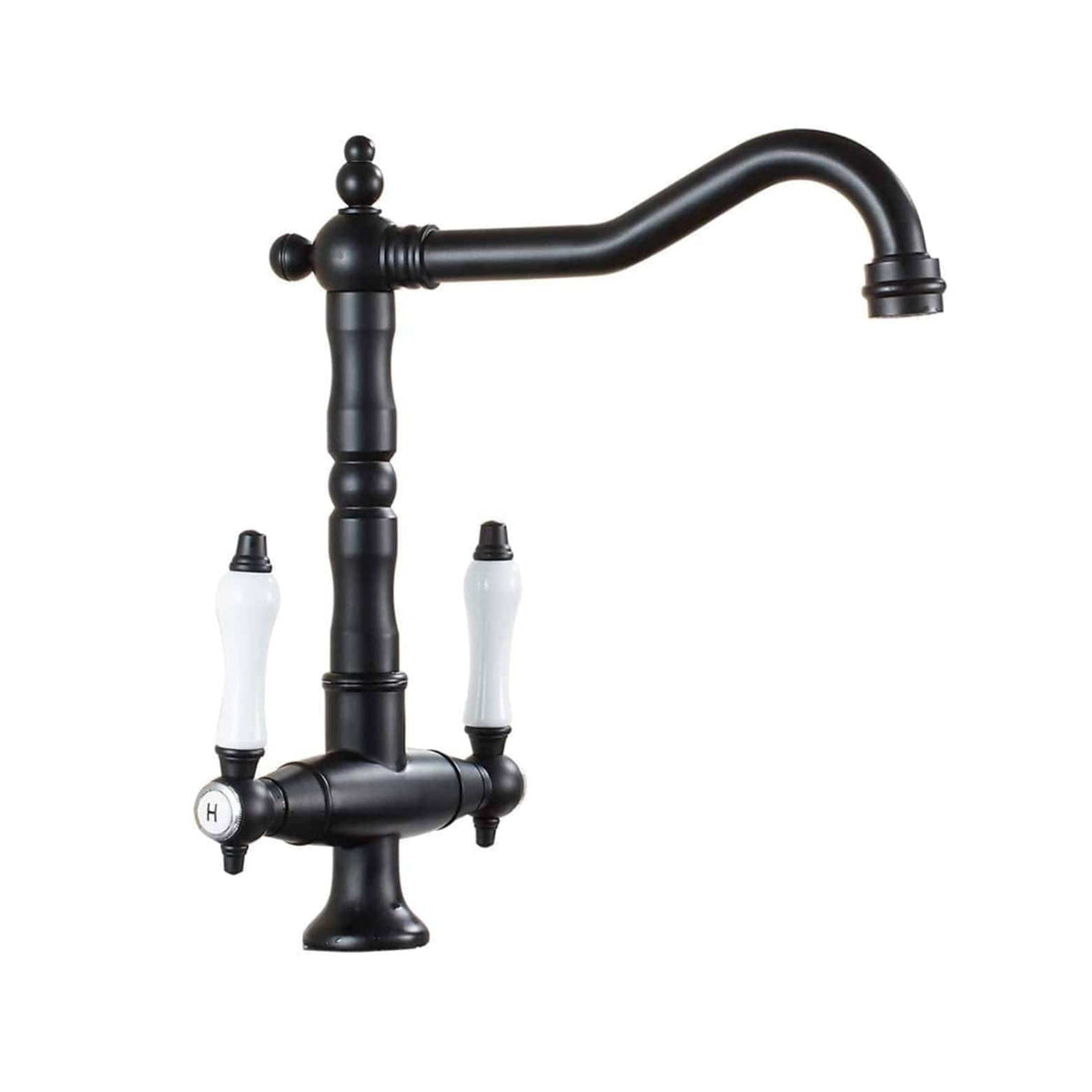 Robinet de salle de bain vintage noir mat