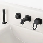 Robinet et douchette de lavabo noir mat