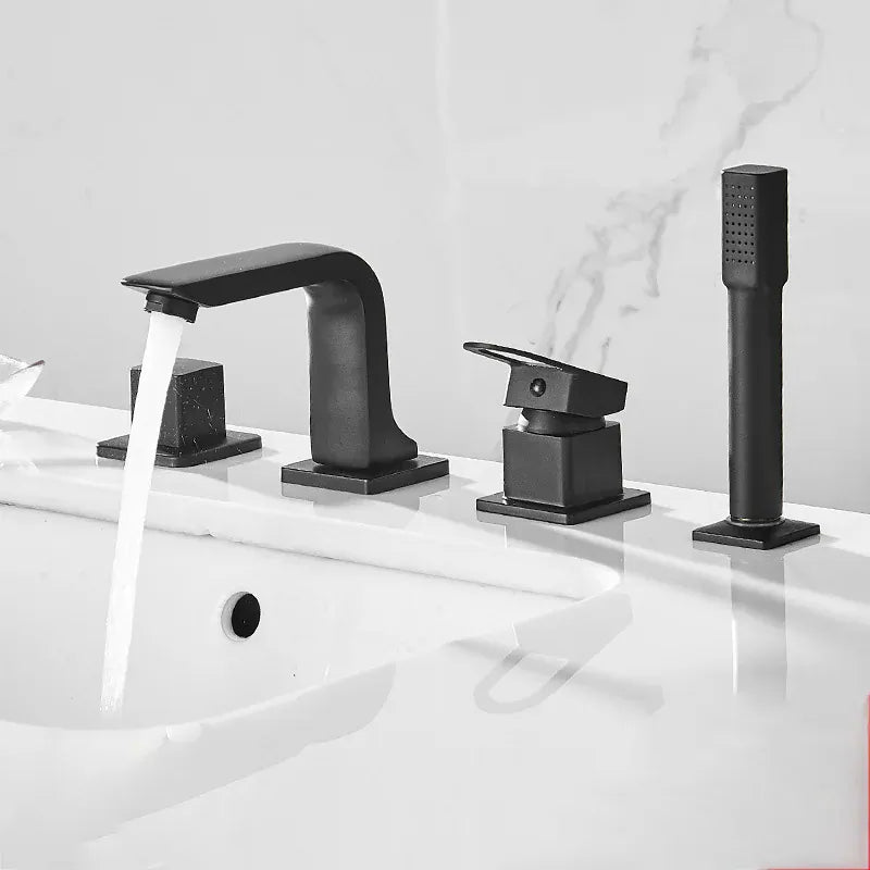 Robinet et douchette de lavabo noir mat