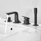 Robinet et douchette de lavabo noir mat