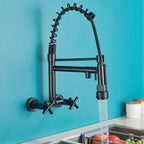 Robinet mural de cuisine noir mat