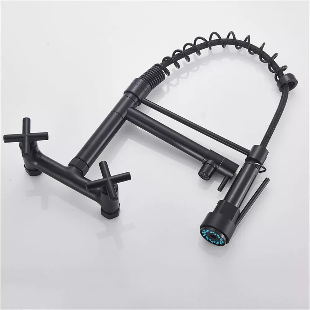 Robinet mural de cuisine noir mat