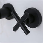 Robinet mural pour lavabo de salle de bain noir mat