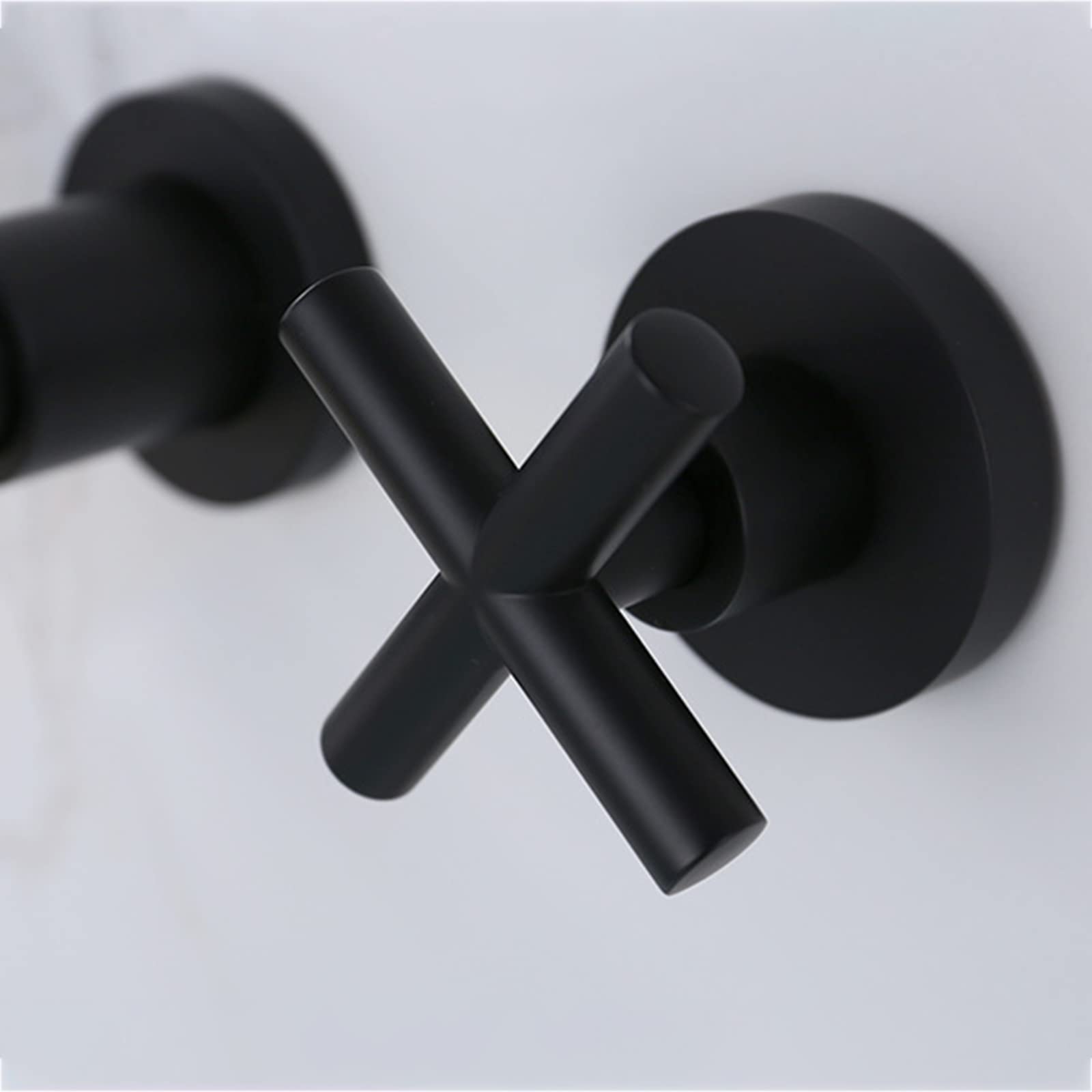 Robinet mural pour lavabo de salle de bain noir mat