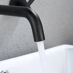 Robinet mural pour lavabo de salle de bain noir mat